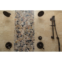 RIVERA PEBBLES - 12X12, 4 COLOR FLAT, HONED